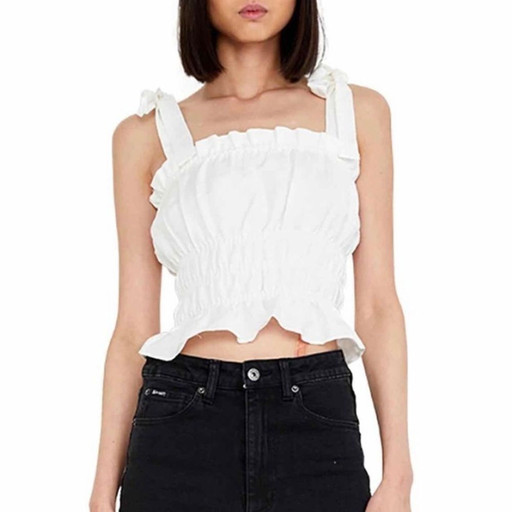 NWT Bardot Linen Tie Cami with an Elastic Rouched Waistband